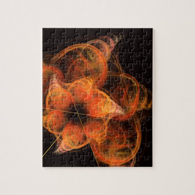 Lightworks Abstract Art Fractal of Fiery Energy Jigsaw Puzzle (Vertical)