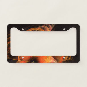 Lightworks Abstract Art Fractal of Fiery Energy License Plate Frame