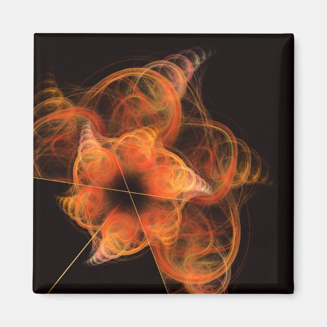 Lightworks Abstract Art Fractal of Fiery Energy Magnet (Front)