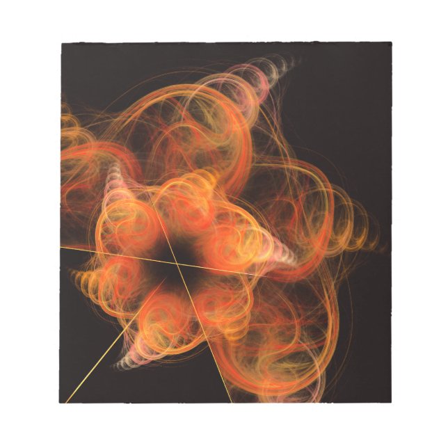 Lightworks Abstract Art Fractal of Fiery Energy Notepad (Front)