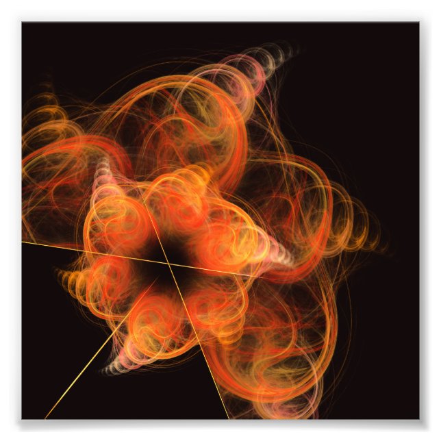 Lightworks Abstract Art Fractal of Fiery Energy Photo Print (Front)