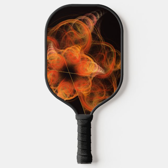 Lightworks Abstract Art Fractal of Fiery Energy Pickleball Paddle (Front)