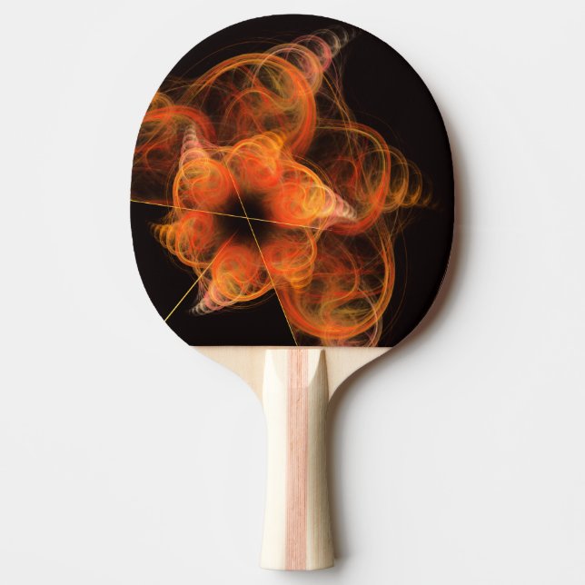 Lightworks Abstract Art Fractal of Fiery Energy Ping-Pong Paddle (Front)