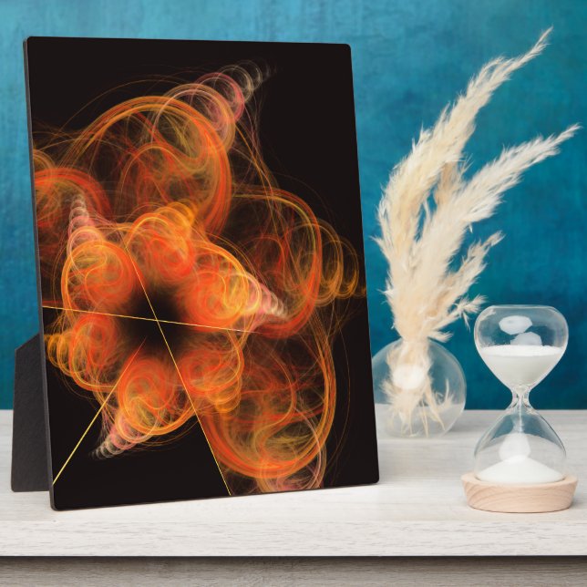 Lightworks Abstract Art Fractal of Fiery Energy Plaque (Side)