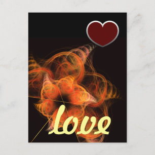 Lightworks Abstract Art Fractal of Fiery Energy Postcard