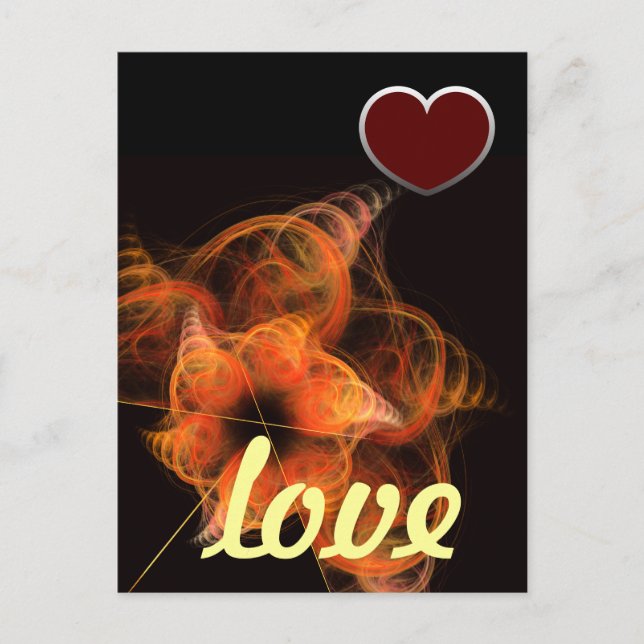 Lightworks Abstract Art Fractal of Fiery Energy Postcard (Front)