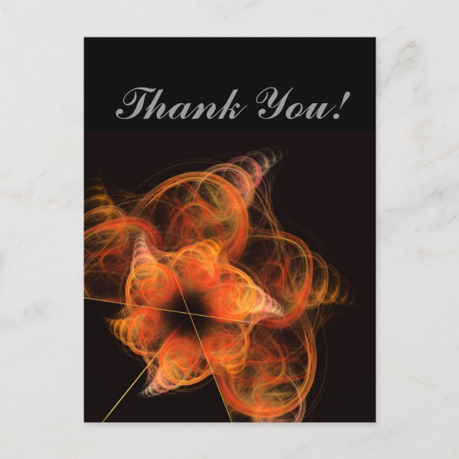 Lightworks Abstract Art Fractal of Fiery Energy Postcard (Front)