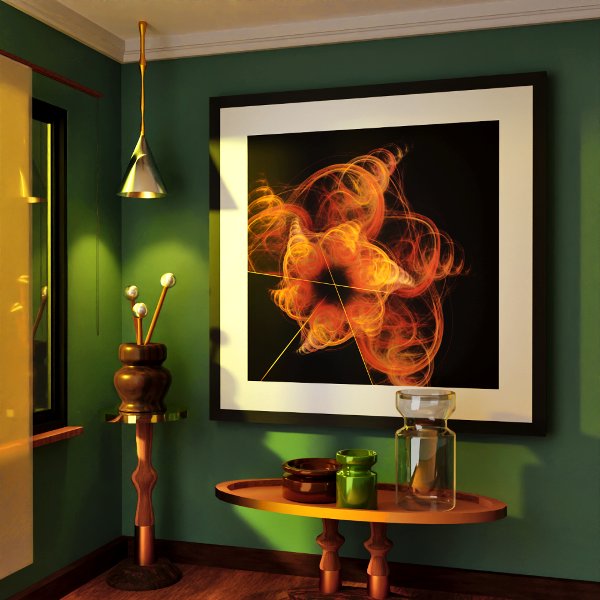 Lightworks Abstract Art Fractal of Fiery Energy