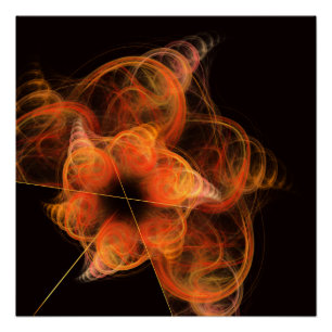 Lightworks Abstract Art Fractal of Fiery Energy Poster