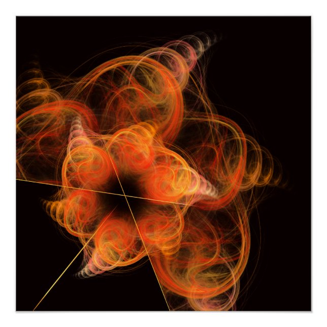 Lightworks Abstract Art Fractal of Fiery Energy Poster (Front)