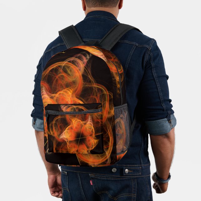 Lightworks Abstract Art Fractal of Fiery Energy Printed Backpack (Insitu (Model))