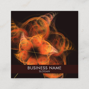 Lightworks Abstract Art Fractal of Fiery Energy Square Business Card