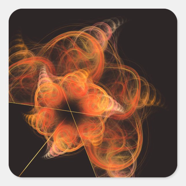 Lightworks Abstract Art Fractal of Fiery Energy Square Sticker (Front)