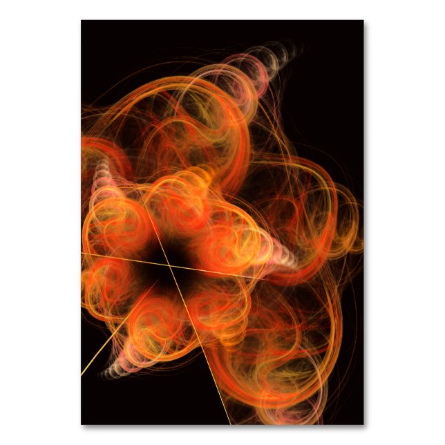 Lightworks Abstract Art Fractal of Fiery Energy Table Number (Front)