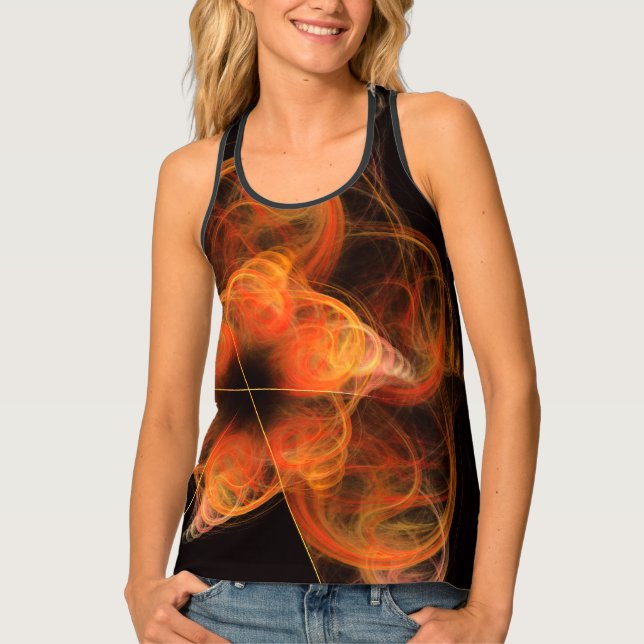 Lightworks Abstract Art Fractal of Fiery Energy Tank Top (Front)