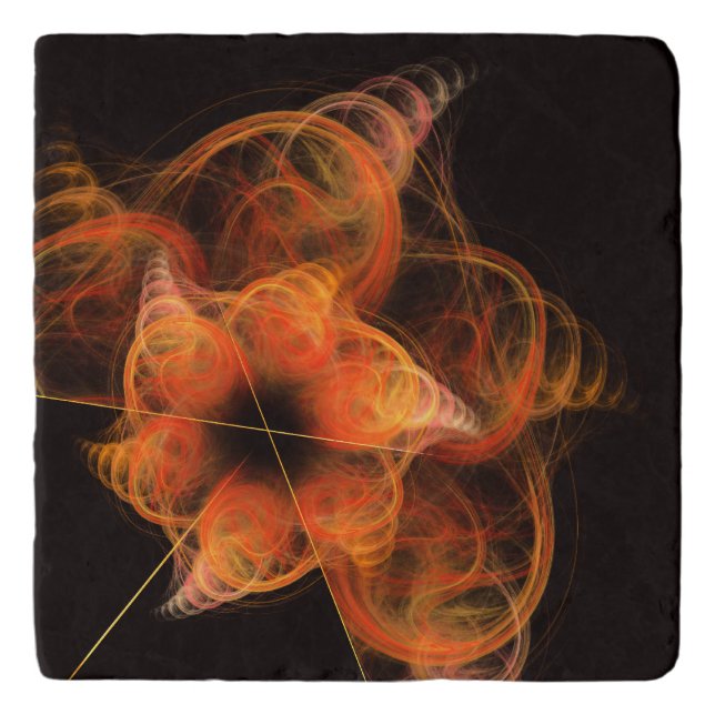 Lightworks Abstract Art Fractal of Fiery Energy Trivet (Front)