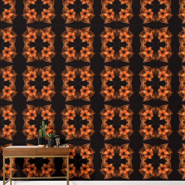 Lightworks Abstract Art Fractal of Fiery Energy Wallpaper (Hallway)