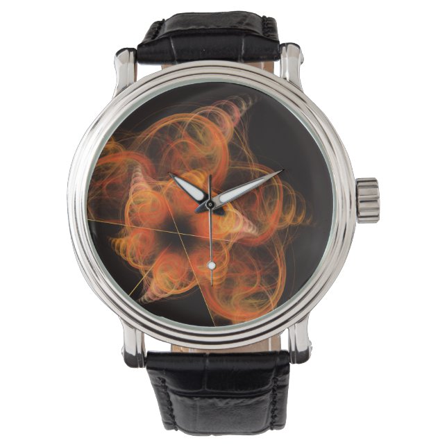 Lightworks Abstract Art Fractal of Fiery Energy Watch (Front)