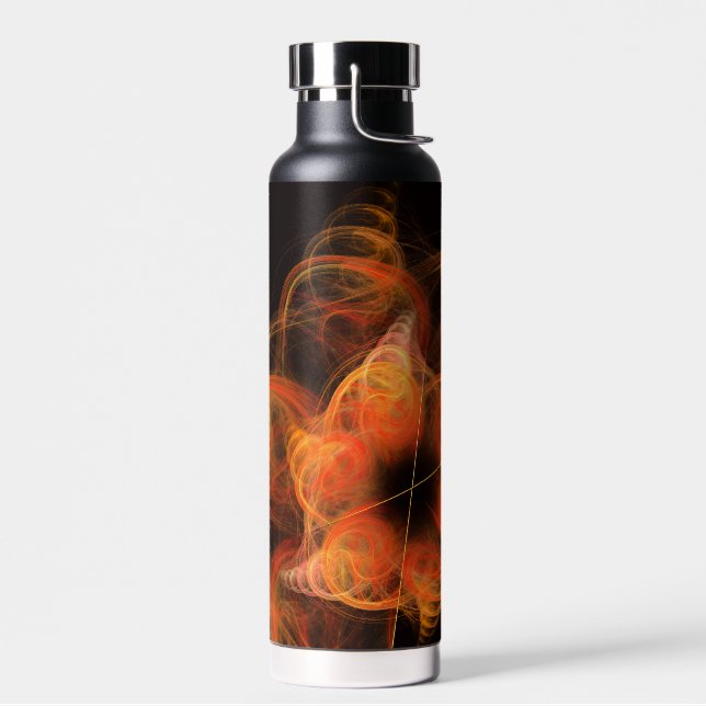 Lightworks Abstract Art Fractal of Fiery Energy Water Bottle (Left)