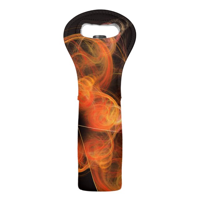 Lightworks Abstract Art Fractal of Fiery Energy Wine Bag (Front)