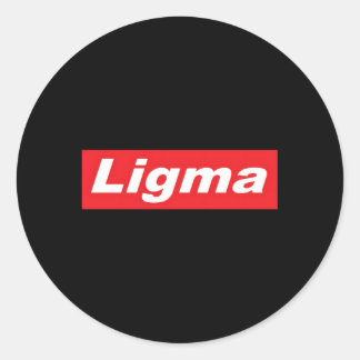 Ligma Red Box Dank Memes Classic Round Sticker