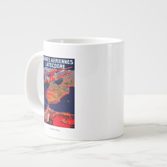 Lignes Aeriennes Latecoere Vintage Poster Large Coffee Mug (Front Left)