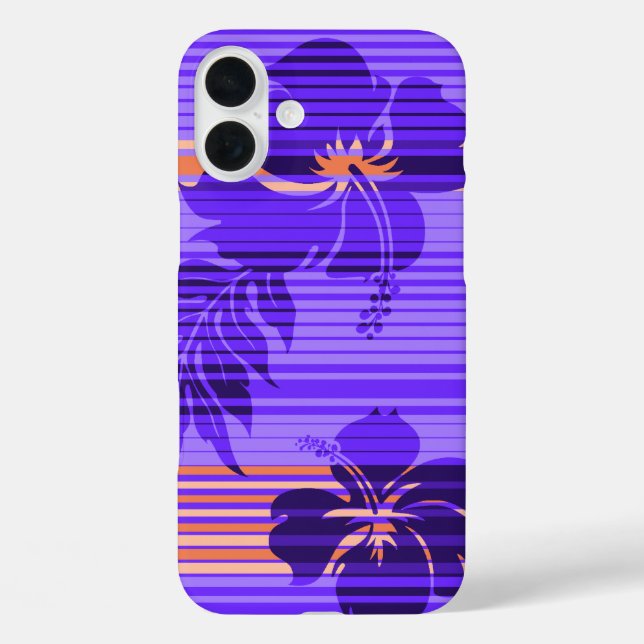 Lihue Hibiscus Stripe Hawaiian Case-Mate iPhone Case (Back)