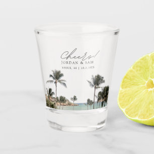 Lihue Kauai Photo Wedding Favor Cheers Shot Glass