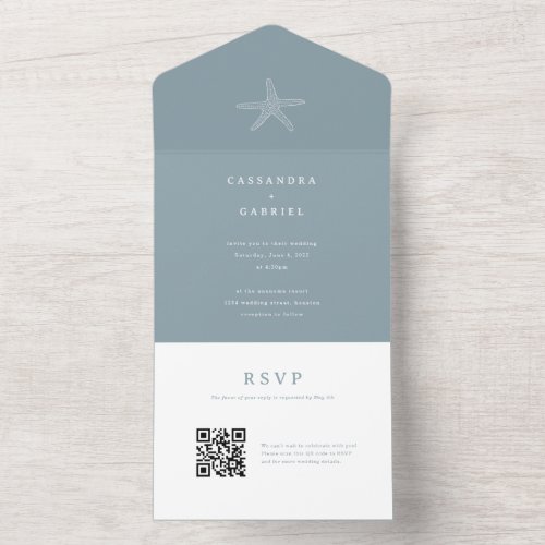 Lihue Wedding Invitation with QR Code RSVP