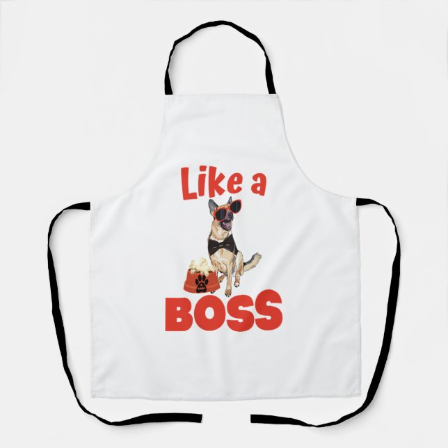 Like A Boss German Shepherd  Apron (Front)