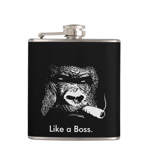 Like a Boss Gorilla Smoking Flask