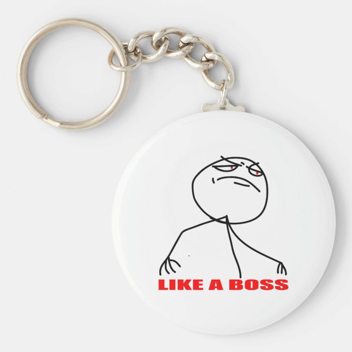 Like a boss meme face keychain