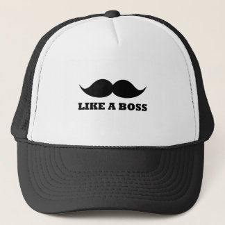 LIKE A BOSS, mustache design Trucker Hat