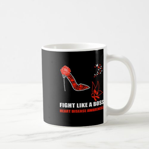 Like A Boss N We Wear Red For Heart Disease Awaren Coffee Mug