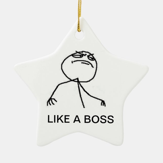 LIKE A BOSS NECK LACE CERAMIC ORNAMENT (Front)