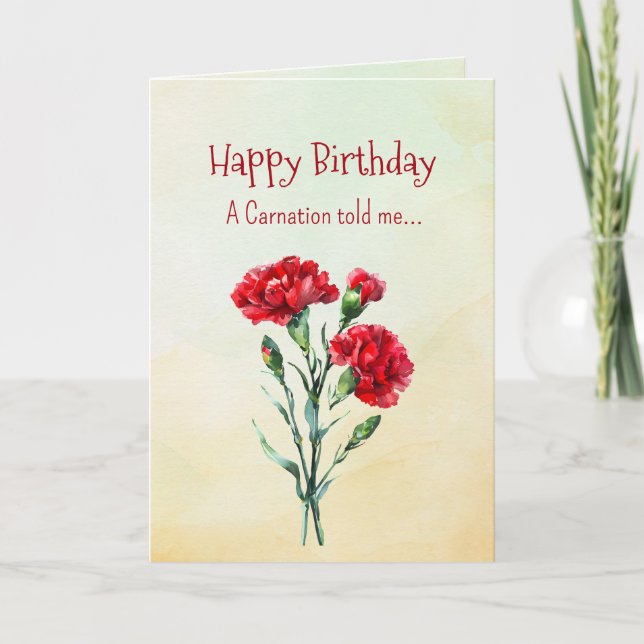 Like a Carnation Your Birthday Personalities  Card (Front)