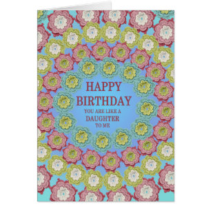 Like A Daughter To Me Birthday Crochet Flowers Cards