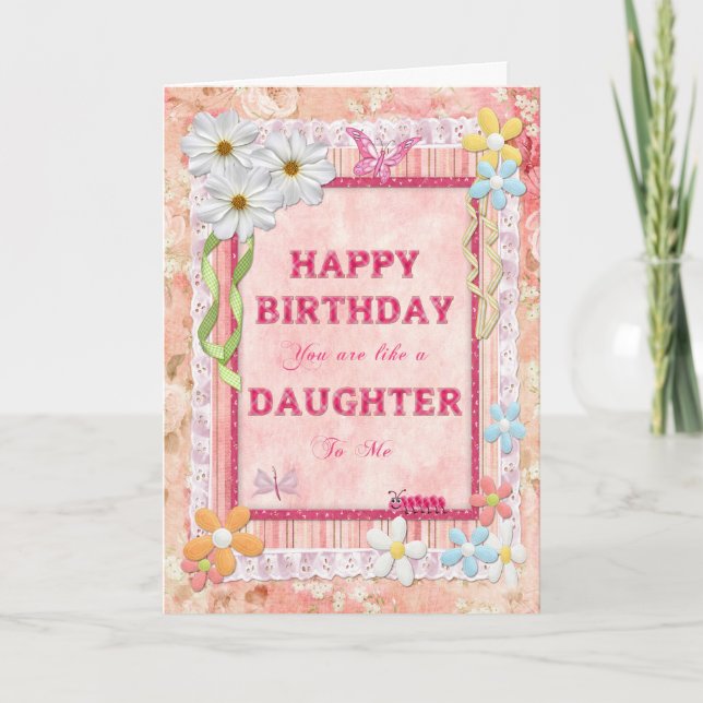 Like a daughter to me, craft birthday card (Front)