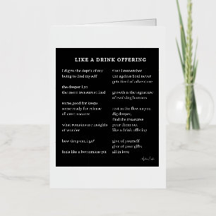 Like A Drink Offering encouragement poem poetry Foil Greeting Card