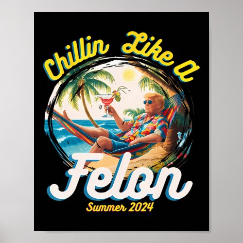 Like A Felon Trump 2024 Hawaiian  Poster