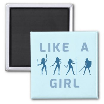 Like A Girl Blue Magnet by LVMENES at Zazzle