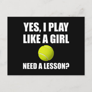 Like A Girl Tennis Postcard
