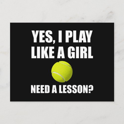 Like A Girl Tennis Postcard