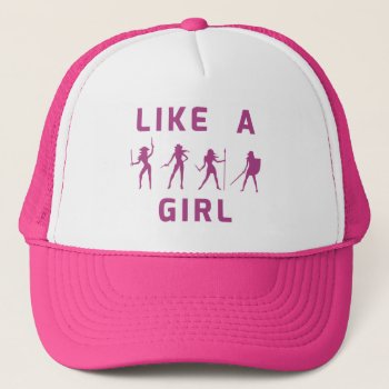 Like A Girl Trucker Hat by LVMENES at Zazzle