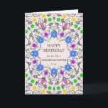 Like a Granddaughter Abstract Flowers Birthday Card<br><div class="desc">An abstract floral birthday card for someone who is like a granddaughter. A glorious abstract pattern with flowers and diamonds. A very pretty, feminine, and stylish way to say 'Happy Birthday'. An unusual design that stands out. Send your birthday wishes in an elegant and eloquent way. All the diamonds on...</div>
