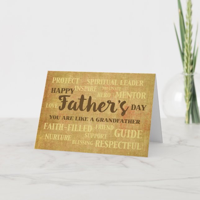 Like a Grandfather Religious Fathers Day Qualities Card (Front)