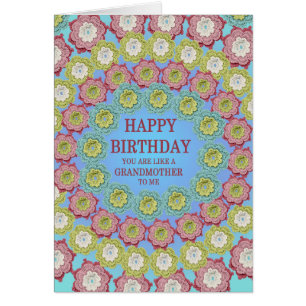 Like a Grandmother Birthday Crochet Flowers Cards