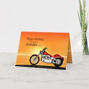 Like a Grandpa, Motorcycle in the sunset birthday Card