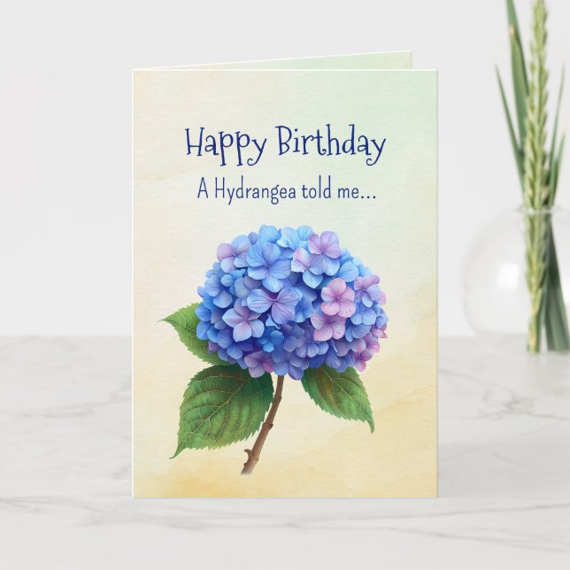 Like a Hydrangea Your Birthday Personalities  Card (Front)