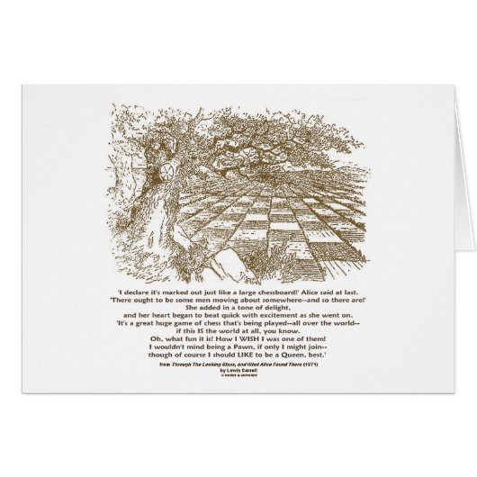 Like A Large Chessboard Game Of Chess Wonderland (Front Horizontal)